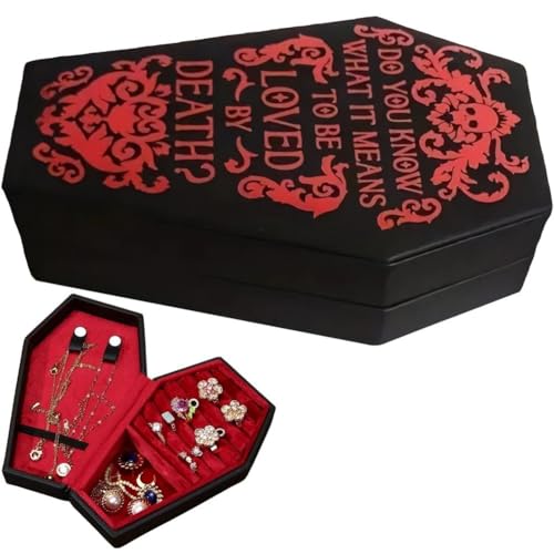 Ymxygz Gothic Sarg Schmuckschatulle Schmuckvitrine Halloween Leder Schmuck Aufbewahrungsbox Tragbarer Schmuck Organizer von Ymxygz