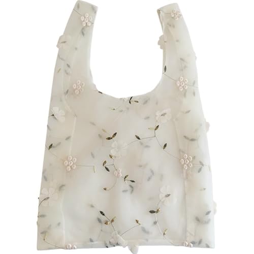 Ymxygz Handtasche Stickerei Und Blumen, Transparente Einkaufstasche Aus Netzstoff, Für Den Strand, Netz-Tragetasche Für Damen Und Mädchen, Für Reisen, Einkaufen, Den Täglichen Gebrauch Ymxygz Handtasche Stickerei Und Blumen, Transparente Einkaufstasche Aus Netzstoff, Für Den Strand, Netz-Tragetasche Für Damen Und Mädchen, Für Reisen, Einkaufen, Den Täglichen Gebrauch von Ymxygz