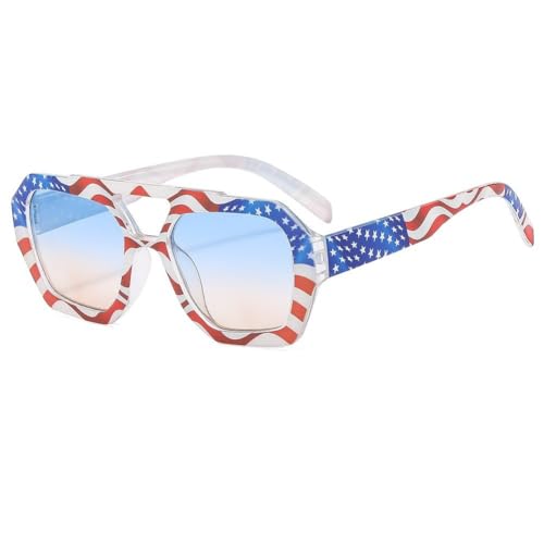 Ymxygz Sonnenbrille Amerikanischer Flagge, Usa, Patriotische Party-Sonnenbrille, Bedruckte Sonnenbrillen, Urlaubs-Sonnenbrille Für Damen Und Herren von Ymxygz