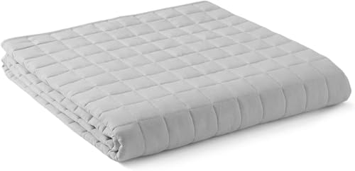 YnM Gewichtete Decke für Erwachsene, schwere Baumwolldecke mit kühlenden Glasperlen für alle Jahreszeiten, ideal für ~ 40,8 kg, Doppelbett, Hellgrau YnM Gewichtete Decke für Erwachsene, schwere Baumwolldecke mit kühlenden Glasperlen für alle Jahreszeiten, ideal für ~ 40,8 kg, Doppelbett, Hellgrau von YnM