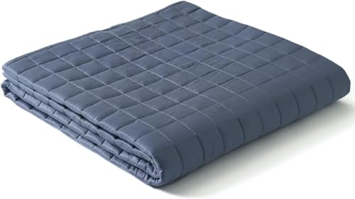 YNM Kühlende gewichtete Decke, Viskose aus Bambus mit hochwertigen Glasperlen (Blaugrau, 152 cm x 203 cm, 9 kg), geeignet für eine Person auf Doppel- und Kingsize-Betten von YnM