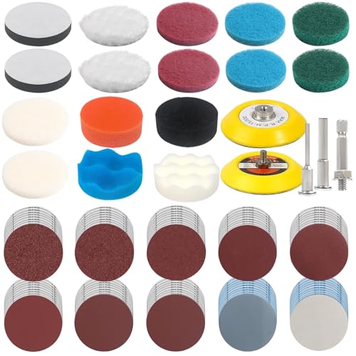 Polieraufsatz Akkuschrauber, mit 100 Stück Schleifpapier Klett 3 Zoll 75mm Körnung 60 80 150 240 400 800 1200 2000 3000 5000 Schleifscheiben Pad Kit usw Polierpad Adapter Polieraufsatz Akkuschrauber, mit 100 Stück Schleifpapier Klett 3 Zoll 75mm Körnung 60 80 150 240 400 800 1200 2000 3000 5000 Schleifscheiben Pad Kit usw Polierpad Adapter von YnewL