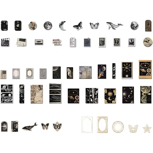 100 Stk Vintage Scrapbook Stickers, Selbstklebend Verschiedene Muster Mond Sticker, Dekorative Journal Fotoalbum Aufkleber Bastelpapier, DIY Scrapbook Zubehör, Vintage Bastelpapier für Sammelalbum. 100 Stk Vintage Scrapbook Stickers, Selbstklebend Verschiedene Muster Mond Sticker, Dekorative Journal Fotoalbum Aufkleber Bastelpapier, DIY Scrapbook Zubehör, Vintage Bastelpapier für Sammelalbum. von Ynkkvre