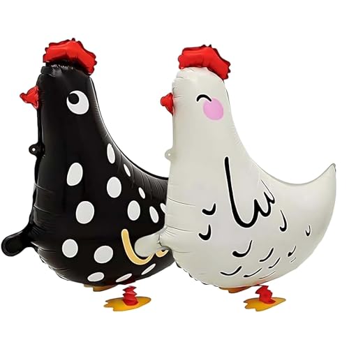2 Stück Huhn Luftballons Geburtstag, Walking Tier Folienballons Henne, Airwalker Hahn Folienballon, Bauernhof Osterhenne Deko, Kindergeburtstag Deko, für Bauernhof Geburtstag Deko. 2 Stück Huhn Luftballons Geburtstag, Walking Tier Folienballons Henne, Airwalker Hahn Folienballon, Bauernhof Osterhenne Deko, Kindergeburtstag Deko, für Bauernhof Geburtstag Deko. von Ynkkvre