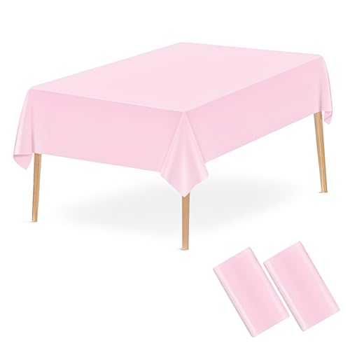 2 Stück Plastiktischdecke, 137 * 274cm Wasserdicht Einweg Tischdecke, Rosa Tischdecke für Partys, Hochzeiten, Outdoor-Events 2 Stück Plastiktischdecke, 137 * 274cm Wasserdicht Einweg Tischdecke, Rosa Tischdecke für Partys, Hochzeiten, Outdoor-Events von Ynkkvre