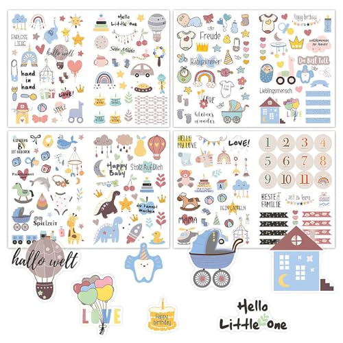 4 Stück 215 Stickers Babyalbum, Aufkleber für Kinder und Baby Fotoalben, A4 Sticker Baby Scrapbooking Mädchen & Junge, DIY Scrapbooking zum Gestalten, Kinder Party Geschenk Scrapbook Zubehör. 4 Stück 215 Stickers Babyalbum, Aufkleber für Kinder und Baby Fotoalben, A4 Sticker Baby Scrapbooking Mädchen & Junge, DIY Scrapbooking zum Gestalten, Kinder Party Geschenk Scrapbook Zubehör. von Ynkkvre