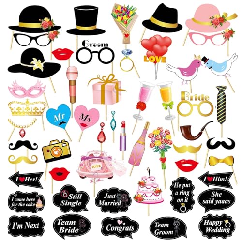 53 Fotobox Accessoires Hochzeit, Modische Kartonrequisiten für Foto-Box, Wiederverwendbare Dekoration für Hochzeiten, Geburtstage & Feiern 53 Fotobox Accessoires Hochzeit, Modische Kartonrequisiten für Foto-Box, Wiederverwendbare Dekoration für Hochzeiten, Geburtstage & Feiern von Ynkkvre