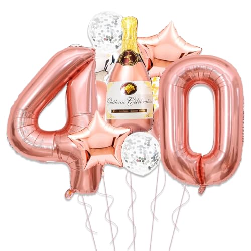 Deko 40. Geburtstag Frauen, Rosegold 40 Geburtstag Frauen Deko, Riesen Folienballon, Happy Birthday Folienballon 40, Deko 40. Geburtstag Ballons,Konfetti Ballon für 40 Deko Frau Mehrweg Deko 40. Geburtstag Frauen, Rosegold 40 Geburtstag Frauen Deko, Riesen Folienballon, Happy Birthday Folienballon 40, Deko 40. Geburtstag Ballons,Konfetti Ballon für 40 Deko Frau Mehrweg von Ynkkvre