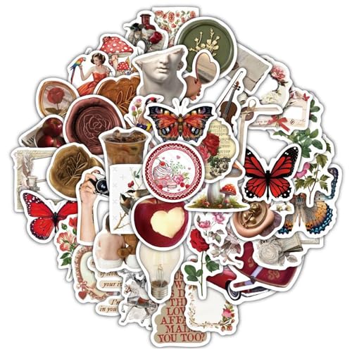 Literarische und künstlerische Retro Aufkleber, Wasserfeste Scrapbook-ästhetische Aufkleber, für Wasserflaschen, Scrapbooking, Laptops, Handyhüllen, Tagebuch, für DIY-Papierhandwerk. Literarische und künstlerische Retro Aufkleber, Wasserfeste Scrapbook-ästhetische Aufkleber, für Wasserflaschen, Scrapbooking, Laptops, Handyhüllen, Tagebuch, für DIY-Papierhandwerk. von Ynkkvre
