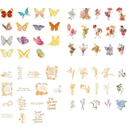 Scrapbooking Aufkleber, 120 Stück Vintage Scrapbooking Sticker Set, Wasserdichte klare Feen Scrapbook Aufkleber, für,DIY Fotoalbum, Tagebuch Notizbuch, Scrapbook Supplies. Scrapbooking Aufkleber, 120 Stück Vintage Scrapbooking Sticker Set, Wasserdichte klare Feen Scrapbook Aufkleber, für,DIY Fotoalbum, Tagebuch Notizbuch, Scrapbook Supplies. von Ynkkvre