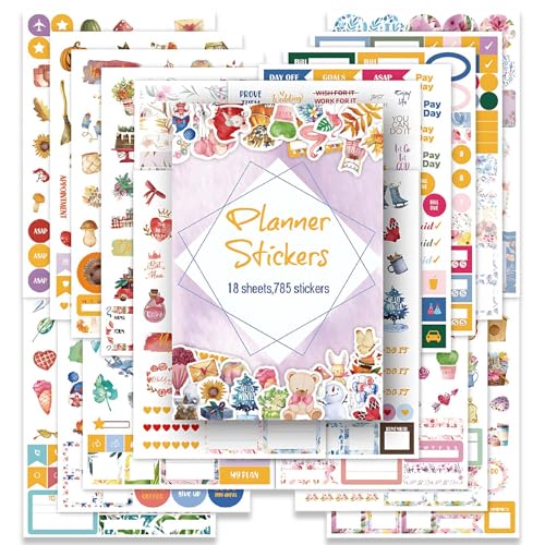 Ynkkvre Sticker Set, 785 Stück Aufkleber, Scrapbook Zubehör, Schöne Ansprechende Motivationsaufkleber für Jugendliche und Erwachsene, Kalender Journal Zubehör Stickerbuch. Ynkkvre Sticker Set, 785 Stück Aufkleber, Scrapbook Zubehör, Schöne Ansprechende Motivationsaufkleber für Jugendliche und Erwachsene, Kalender Journal Zubehör Stickerbuch. von Ynkkvre