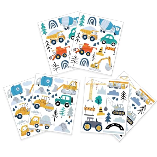 Wandsticker Bagger Fahrzeuge Set Baustelle Wandaufkleber Baufahrzeuge Traktor Bagger Auto Wandsticker Babyzimmer Kinderzimmer Schlafzimmer Wanddeko Wandaufkleber Junge von Ynkkvre