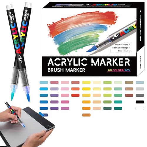 Acryl Paint Marker,Weiche Pinselspitze Marker Zum Ausmalen Und Kreativprojekte | Wasserdichtes Bastelzubehör Für Keramik Stein Fels Leinwand Holz Und Mehr akrylmarker wasserfest handwerk materia Acryl Paint Marker,Weiche Pinselspitze Marker Zum Ausmalen Und Kreativprojekte | Wasserdichtes Bastelzubehör Für Keramik Stein Fels Leinwand Holz Und Mehr akrylmarker wasserfest handwerk materia von Ynnhik