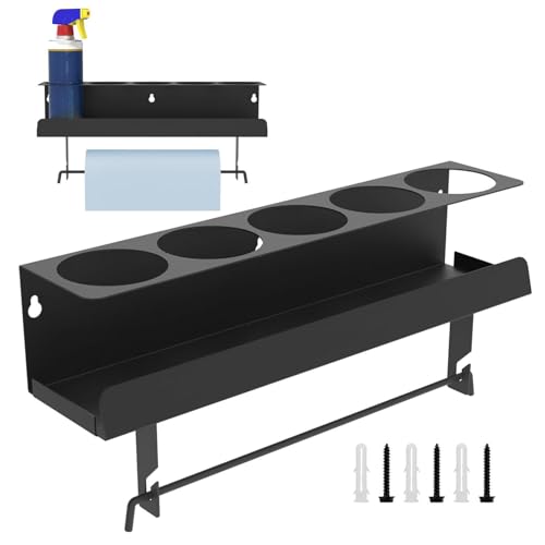 Aufbewahrungsständer für Farbflaschen - 5-Loch-Wand-Lagerhalter, 5-Loch-Design-Aufbewahrungsständer für Aerosoltank, Sprühdose, Farbflasche, Papiertuch Aufbewahrungsständer für Farbflaschen - 5-Loch-Wand-Lagerhalter, 5-Loch-Design-Aufbewahrungsständer für Aerosoltank, Sprühdose, Farbflasche, Papiertuch von Ynnhik