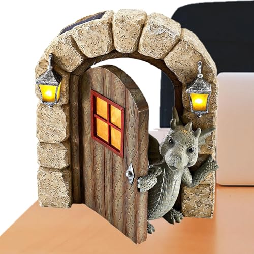 Drachengartendekoration | Drache, der vor dem Fenstergarten meditiert, Schimpfverzierungen, Drachenstatue aus Kunstharz, Kunstfigur Drachengartendekoration | Drache, der vor dem Fenstergarten meditiert, Schimpfverzierungen, Drachenstatue aus Kunstharz, Kunstfigur von Ynnhik