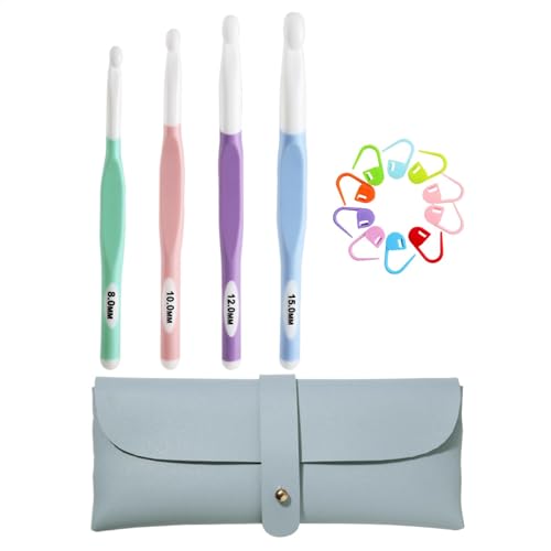 Ergonomischer Häkelset, Häkelnadel-Set | Glatte Stricknadeln Set Stricknadeln mit ergonomischen Griffen Häkel-Set mit Tasche für Häkeln Ergonomischer Häkelset, Häkelnadel-Set | Glatte Stricknadeln Set Stricknadeln mit ergonomischen Griffen Häkel-Set mit Tasche für Häkeln von Ynnhik