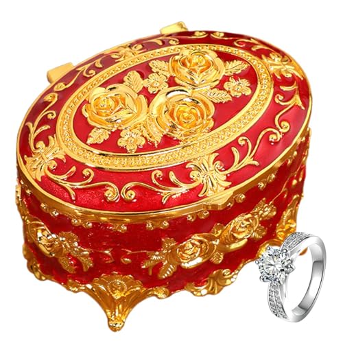 Europäische Schmuckschatulle, Vintage Metall Schmuck Veranstalter, Blume Metall Box | Antike Schmucktasche mit Deckel für Ohrringe, Halsketten, Armbänder, Ringe Europäische Schmuckschatulle, Vintage Metall Schmuck Veranstalter, Blume Metall Box | Antike Schmucktasche mit Deckel für Ohrringe, Halsketten, Armbänder, Ringe von Ynnhik