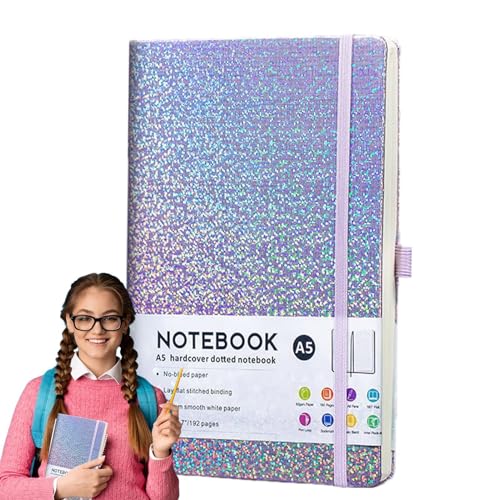 Glitter Journal, Glitter Journal Notebook | Schreiben Notizbuch,8,4 x 5,7 Zoll 160 reihige Seiten Glitter Losser nie Journal Hardcover Notebooks mit Bandagen für Schreiben von Ynnhik
