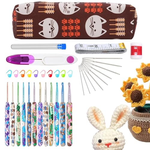 Häkelnadeln für Anfänger, Häkelnadeln Set - Häkelnadel mit weichem Griff - Weiche Griffe Socken, Mützen, Handschuhe, Wolle Handwerk Häkelwerkzeug für Mama Häkelnadeln für Anfänger, Häkelnadeln Set - Häkelnadel mit weichem Griff - Weiche Griffe Socken, Mützen, Handschuhe, Wolle Handwerk Häkelwerkzeug für Mama von Ynnhik