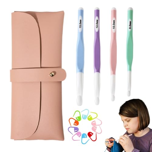 Häkelnadelset, Häkelnadel-Set | Glatte Stricknadeln Set Stricknadeln mit ergonomischen Griffen Häkelnadel-Set mit Tasche für Häkeln Häkelnadelset, Häkelnadel-Set | Glatte Stricknadeln Set Stricknadeln mit ergonomischen Griffen Häkelnadel-Set mit Tasche für Häkeln von Ynnhik