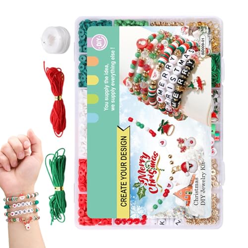 Handgemachte Armbandherstellungsset, Weihnachtsarmband Herstellungsset | Handgemachte Weihnachtsbänder-Set | Weihnachtsthema Schmuckherstellungsset für Weihnachten, Kindertag, Danksagung und Handgemachte Armbandherstellungsset, Weihnachtsarmband Herstellungsset | Handgemachte Weihnachtsbänder-Set | Weihnachtsthema Schmuckherstellungsset für Weihnachten, Kindertag, Danksagung und von Ynnhik