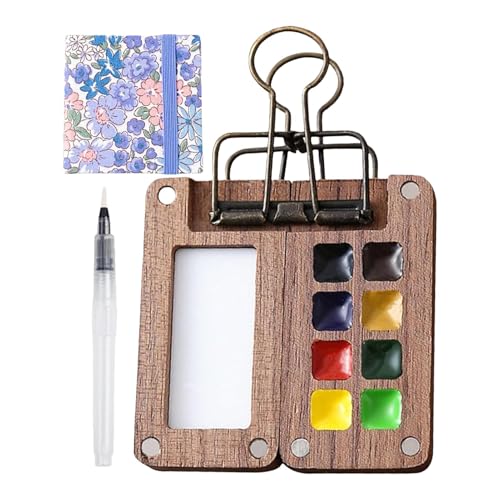 Kleine Aquarellpalette - Aquarellpalette für Reisen, Aquarellpalette für Raster - Palette für Reisefarbe, 8 Rasterfarbpalette mit Clips kleine Aquarellfarbpalette aus Holz Kleine Aquarellpalette - Aquarellpalette für Reisen, Aquarellpalette für Raster - Palette für Reisefarbe, 8 Rasterfarbpalette mit Clips kleine Aquarellfarbpalette aus Holz von Ynnhik