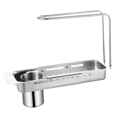 Küchenregal aus Edelstahl, Einstellbare Sieb Waschbecken Wäschekorb,Retractable Trockner für Spüle | Küche über Spüle Organizer mit Handtuchhalter für Zuhause, Bad, Café, Hotel Küchenregal aus Edelstahl, Einstellbare Sieb Waschbecken Wäschekorb,Retractable Trockner für Spüle | Küche über Spüle Organizer mit Handtuchhalter für Zuhause, Bad, Café, Hotel von Ynnhik