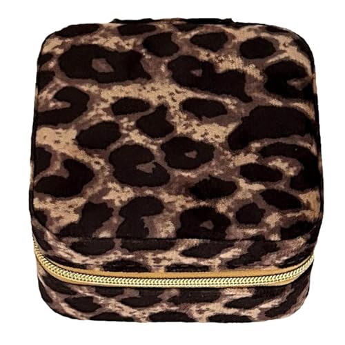Leopardendruck-Schmuckschatulle,Leopard-Print Reise-Schmuckschatulle | Halskette Veranstalter Leder | Schmuckschatulle Ehering Box Kleine Schmuckbox für Ehering Leopardendruck-Schmuckschatulle,Leopard-Print Reise-Schmuckschatulle | Halskette Veranstalter Leder | Schmuckschatulle Ehering Box Kleine Schmuckbox für Ehering von Ynnhik