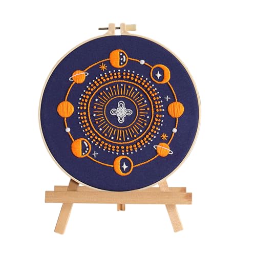 Punch Stickerei-Kits Anfänger, Tarot Stickerei-Kit,Easy Stitches Kit mit Mondmuster | Handnähen von handwerklicher Nadel Punch Nadel Versorgung mit Stoff für Anfänger von Ynnhik