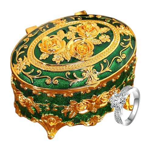 Retro Metall Ornament Box, europäische Schmuckschatulle - Vintage europäische Schmuckkoffer - Antike Schmucktasche mit Deckel für Ohrringe, Halsketten, Armbänder, Ringe Retro Metall Ornament Box, europäische Schmuckschatulle - Vintage europäische Schmuckkoffer - Antike Schmucktasche mit Deckel für Ohrringe, Halsketten, Armbänder, Ringe von Ynnhik