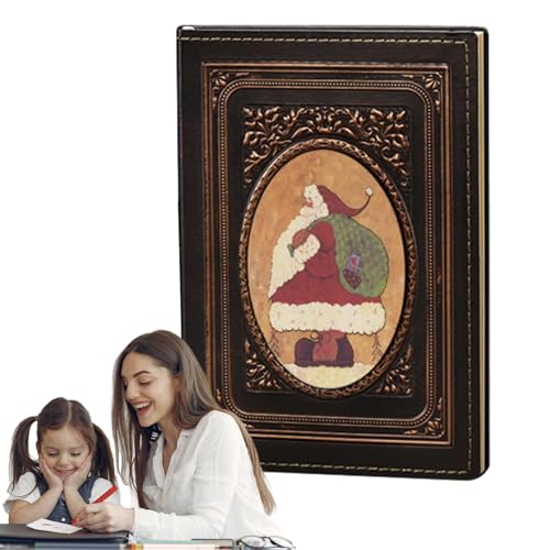 Santa Notizen, Jahrgang Santa Notizen,Neujahr Notebook Favors | Retro Notizblock für Weihnachten Ferien Thema, Notizbuch für Weihnachten Komposition, Notizbücher für Lederjournal von Ynnhik