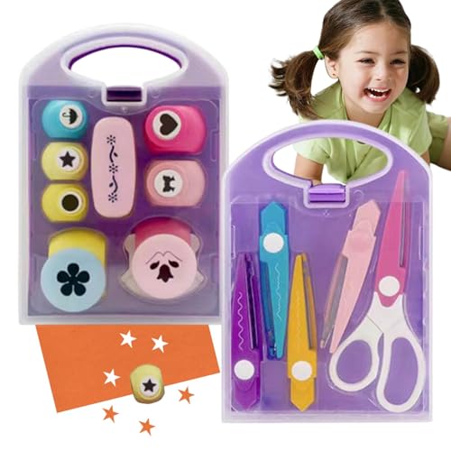 Stanzen für Papierhandwerk, Schmuckpapier Stanzsatz, Sicheres Prägemaschine Set für Kinder, Lernhandwerk Scrapbook-Stanzen für Kinder Mädchen Jungen Stanzen für Papierhandwerk, Schmuckpapier Stanzsatz, Sicheres Prägemaschine Set für Kinder, Lernhandwerk Scrapbook-Stanzen für Kinder Mädchen Jungen von Ynnhik