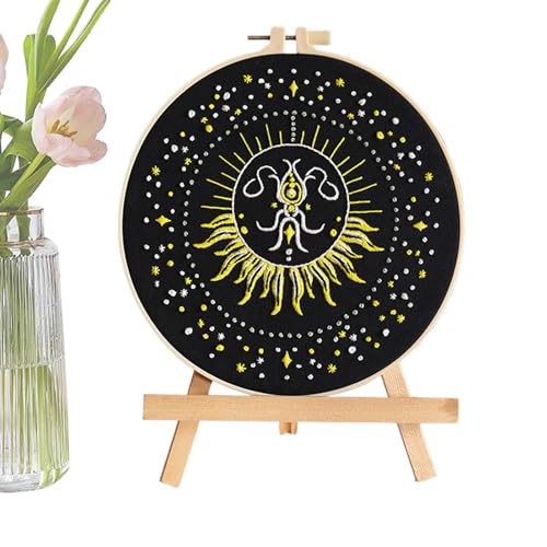 Stickerei-Kits für Anfänger, Anfänger Stickerei-Kits für Erwachsene,Easy Tarot Stitches Kit - Handnähen von handwerklicher Nadel-Punch-Nadel-Versorgung mit Stoff für Anfänger von Ynnhik