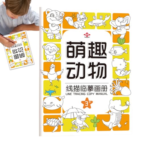 Tracking-Buch, Kinder-Tracking-Buch, Trackbücher für Kinder, Handschrift-Preschool Aktivitäten Cartoon Animal Education Spielzeug für Kleinkinder & Klassenzimmer von Ynnhik