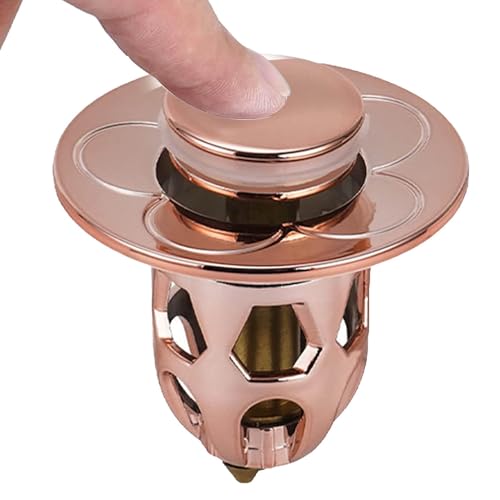 Waschbecken-Stopper für Badezimmer | 1,1-1,5 Kugelkern Drucktyp Becken Pop-up Abwasserfilter |, Badewannenkonverter Waschbecken Abwasserstecker Kein Überlauf mit Korb Haarfänger für Abwasser Waschbecken-Stopper für Badezimmer | 1,1-1,5 Kugelkern Drucktyp Becken Pop-up Abwasserfilter |, Badewannenkonverter Waschbecken Abwasserstecker Kein Überlauf mit Korb Haarfänger für Abwasser von Ynnhik