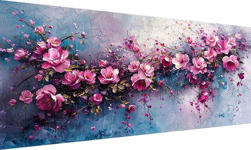 Anlage Malen Nach Zahlen Erwachsene Groß 70x140cm, Malen Nach Zahlen Blume Paint by Numbers, DIY Bastelset Erwachsene, mit 3-Pinseln und Acrylfarbe, für Zimmer Deko, Frauen Geschenk (Rahmenlos) Ly-216 von Ynulann