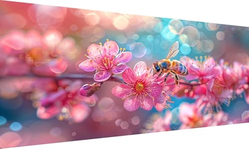 Blume Malen Nach Zahlen Erwachsene Groß 50x100cm, Malen Nach Zahlen Biene Paint by Numbers, DIY Bastelset Erwachsene, mit 3-Pinseln und Acrylfarbe, für Zimmer Deko, Frauen Geschenk (Rahmenlos) Ly-472 von Ynulann