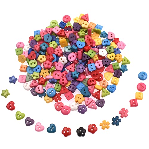 6 mm 100 Stück gemischte Farben und Stil Mini-Knöpfe für DIY Handwerk Kunst Nähen Puppe Stoffknöpfe von Ynxee