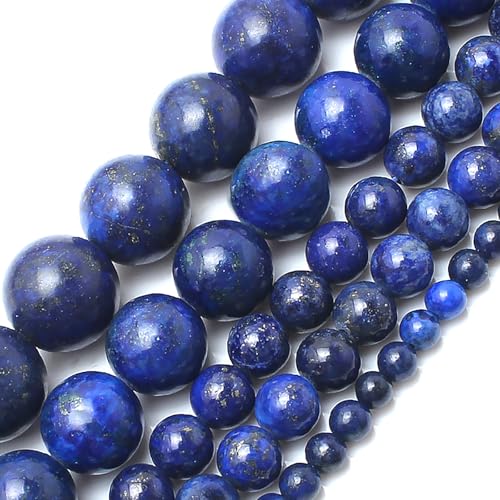 Natursteinperlen, 6 mm/8 mm/10 mm, lose Perlen für Schmuckherstellung, DIY-Perlen (Lapislazuli, 10 mm) von Yochus