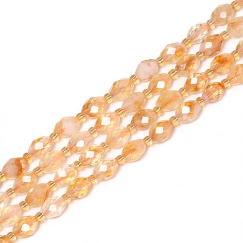 Yochus 27 Farben gelber Quarz facettierter Naturstein runder Strang für funkelnde Perlen zur Schmuckherstellung, 8 x 7 mm Perlen Yochus 27 Farben gelber Quarz facettierter Naturstein runder Strang für funkelnde Perlen zur Schmuckherstellung, 8 x 7 mm Perlen von Yochus