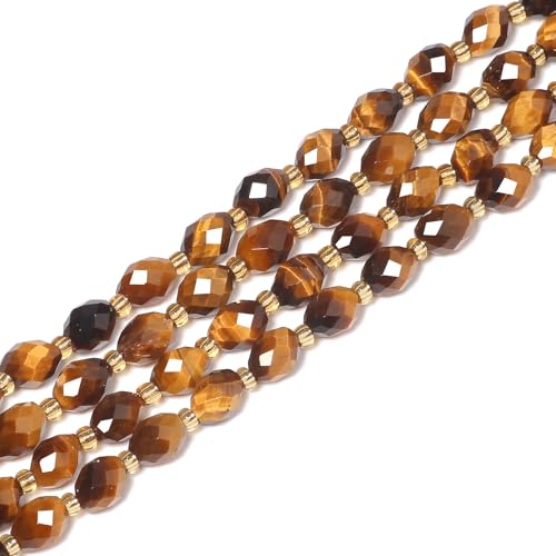 Yochus 27 Farben gelber Tiger, facettierter Naturstein, runder Strang für funkelnde Perlen zur Schmuckherstellung, 8 x 7 mm Perlen Yochus 27 Farben gelber Tiger, facettierter Naturstein, runder Strang für funkelnde Perlen zur Schmuckherstellung, 8 x 7 mm Perlen von Yochus