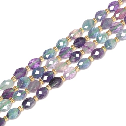 Yochus 27 Farben gemischter Fluorit facettierter Naturstein runder Strang für funkelnde Perlen zur Schmuckherstellung, 6 × 8 mm Perlen Yochus 27 Farben gemischter Fluorit facettierter Naturstein runder Strang für funkelnde Perlen zur Schmuckherstellung, 6 × 8 mm Perlen von Yochus