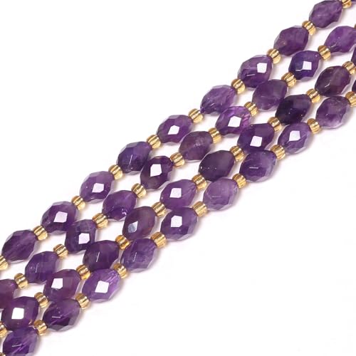 Yochus Amethyst facettierter Naturstein, runder Strang für glitzernde Perlen zur Schmuckherstellung, 8 x 7 mm Perlen, 27 Farben Yochus Amethyst facettierter Naturstein, runder Strang für glitzernde Perlen zur Schmuckherstellung, 8 x 7 mm Perlen, 27 Farben von Yochus