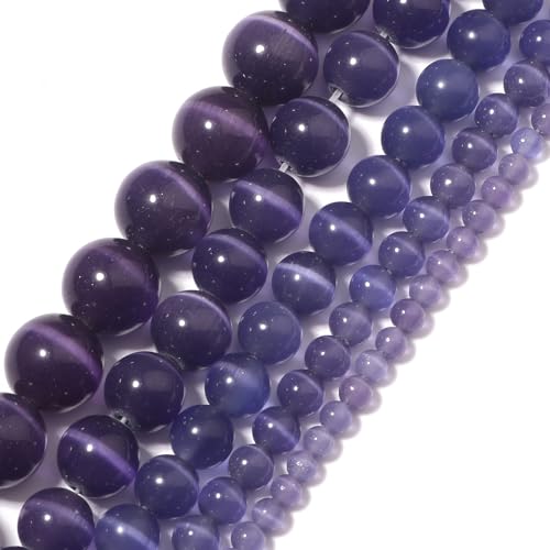 Yochus Armband mit Katzenaugen-Steinperlen, 8 mm, zur Schmuckherstellung, Violett von Yochus