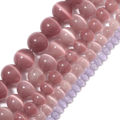 Yochus Hellviolettes Katzenaugen-Perlenarmband 4 mm zur Schmuckherstellung von Yochus