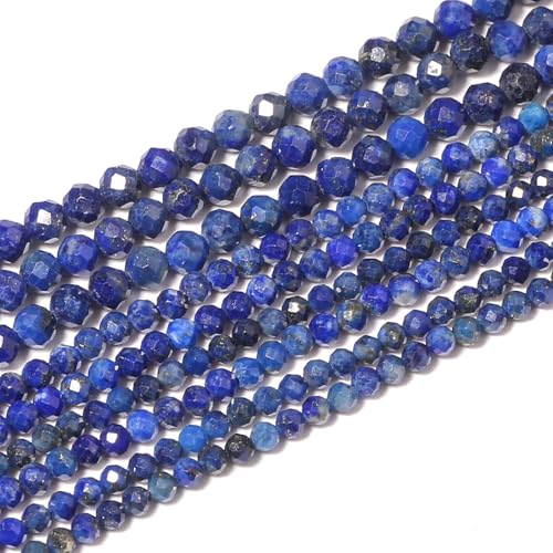 Yochus Lapislazuli-Perlen, 4 mm, facettiert, natürlicher Edelstein, Stangenform, unregelmäßige Form, blaue Steinperlen für Schmuckherstellung, Armband, Halskette von Yochus