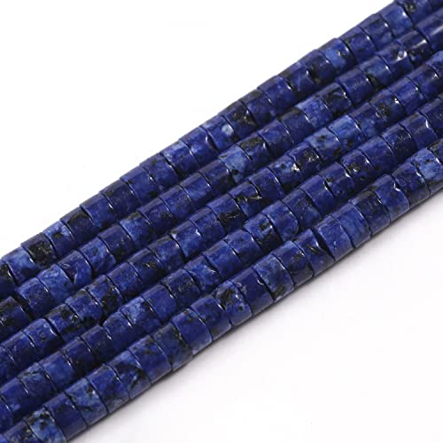 Yochus Lapislazuli-Perlen, 4 x 2 mm, zylinderförmig, natürlicher Edelstein, Stangenform, unregelmäßige Form, blaue Steinperlen für Schmuckherstellung, Armband, Halskette von Yochus