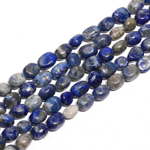 Yochus Lapislazuli-Perlen, unregelmäßig, 8–10 mm, natürlicher Edelstein, Stangenform, unregelmäßige Form, blaue Steinperlen für Schmuckherstellung, Armband, Halskette von Yochus