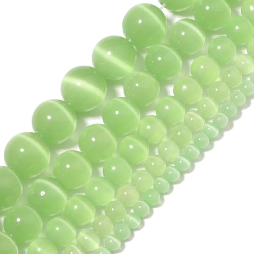 Yochus LightGreen Katzenaugen-Armband mit Steinperlen, 4 mm, zur Schmuckherstellung von Yochus