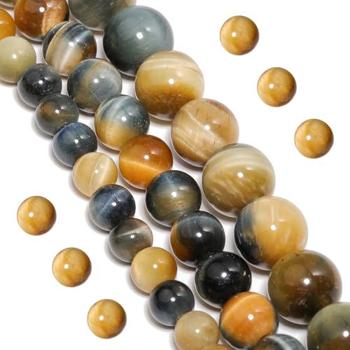 Yochus Natürliche Tigerauge-Perlen, 8 mm, Onyx-Achat, für runde lose Perlen, zum Selbermachen, glatte Edelsteinperlen für Schmuckherstellung, 4 mm, 6 mm, 10 mm, 12 mm, 45 Stück Yochus Natürliche Tigerauge-Perlen, 8 mm, Onyx-Achat, für runde lose Perlen, zum Selbermachen, glatte Edelsteinperlen für Schmuckherstellung, 4 mm, 6 mm, 10 mm, 12 mm, 45 Stück von Yochus